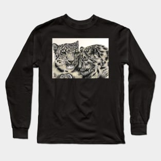 Snow Leopards Snuggling Long Sleeve T-Shirt